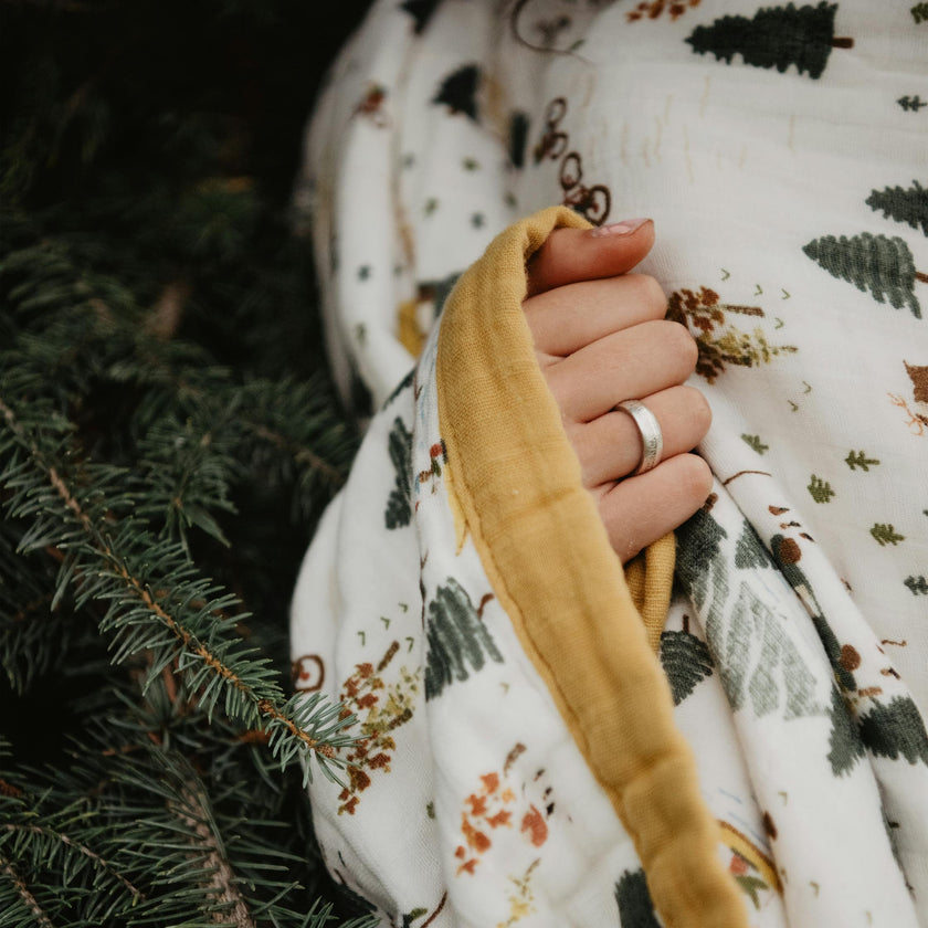 Organic Cotton Muslin Quilted Throw - Alpine Adventure