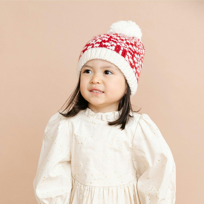 Snowfall Hat - Red and Cream