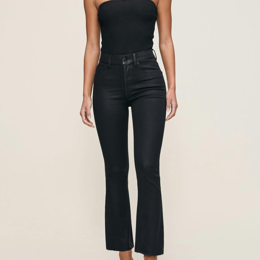 Bridget Boot High Rise Instasculpt™ Crop Jeans Black Coated