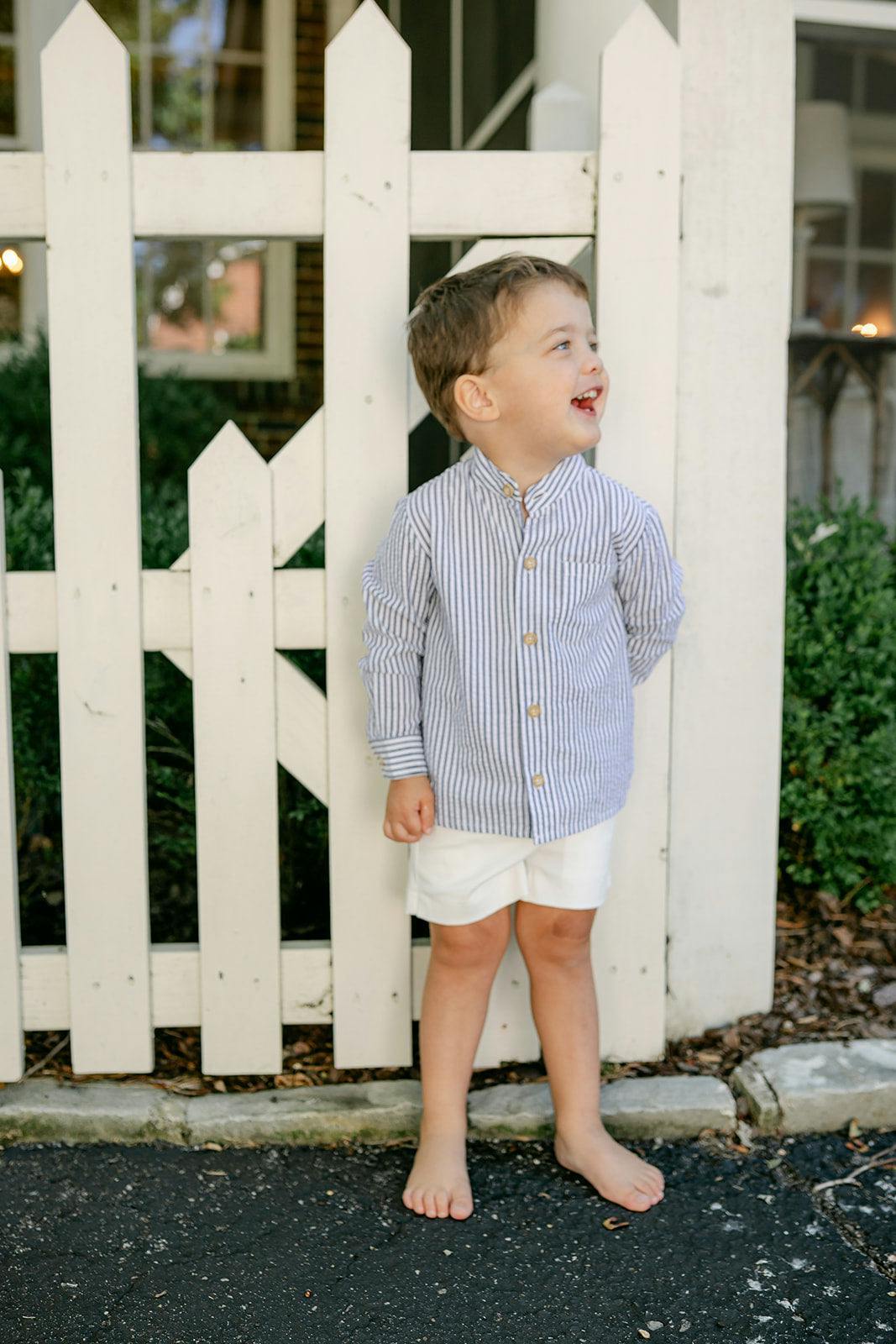 Arthur Long Sleeve Shirt - Navy Seersucker