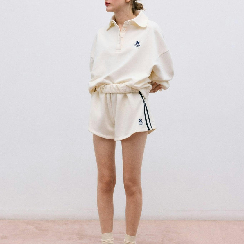 TNS Logo Woman Short Ecru