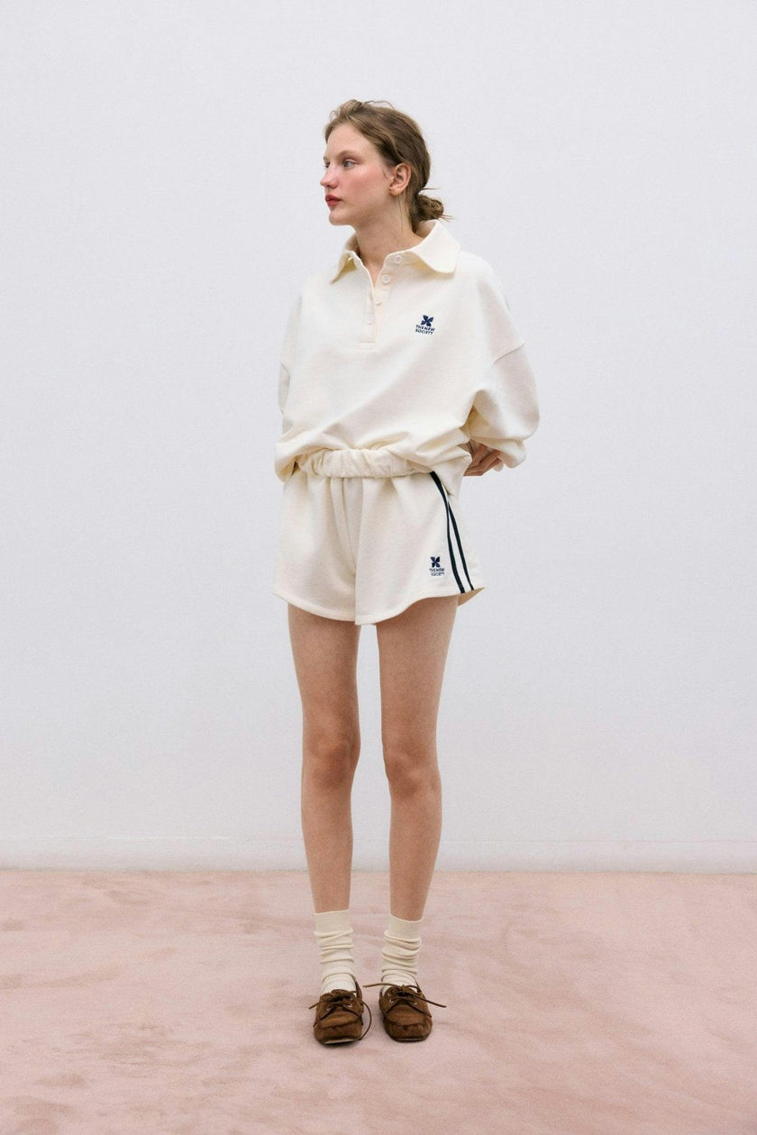 TNS Logo Woman Short Ecru