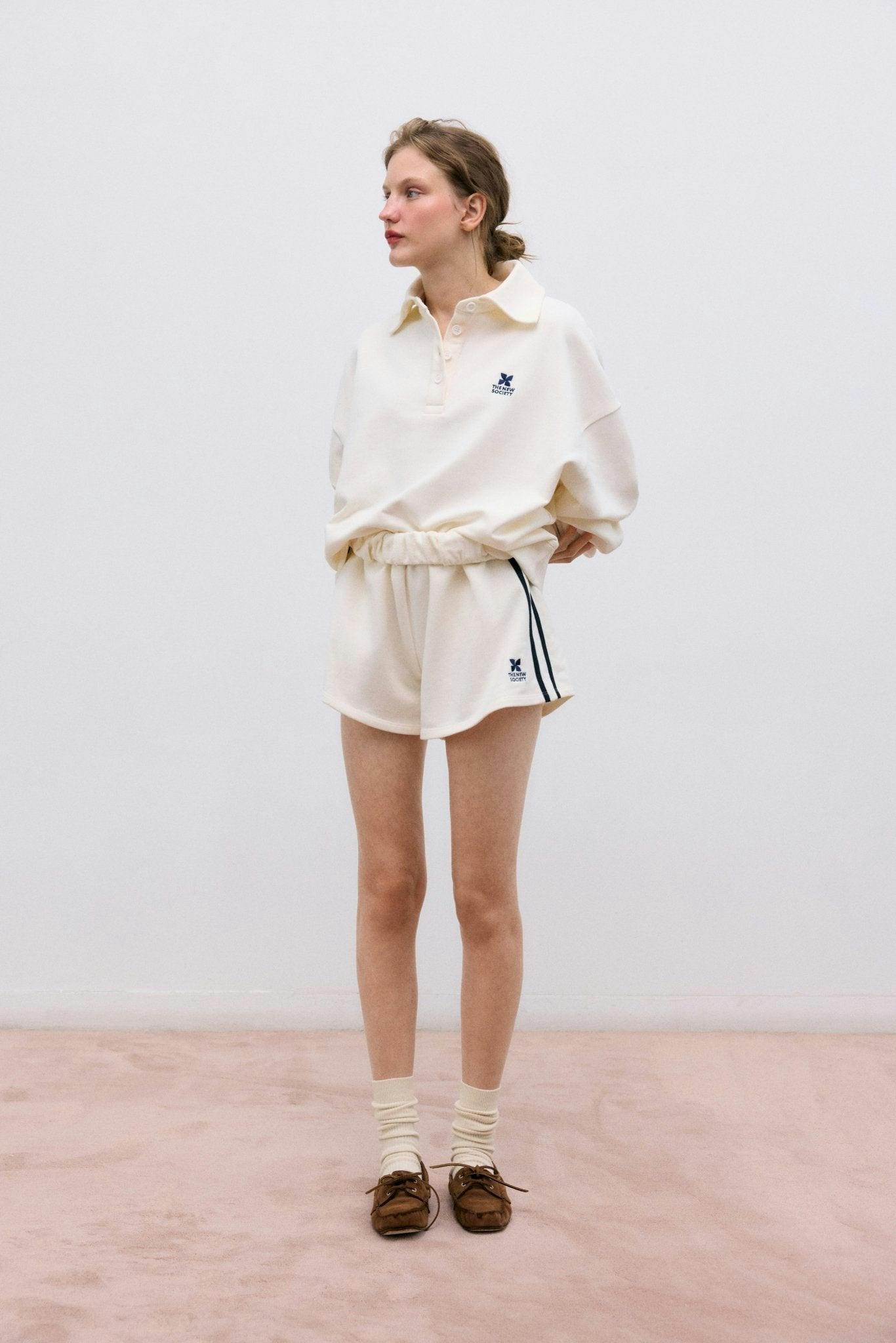 TNS Logo Woman Short Ecru
