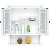 Windsor Wooden Wall Cabinet with Glass Mosaic Doors