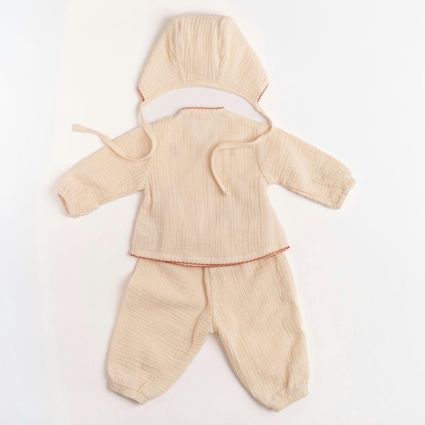 Gauze Bundle Set in Embroidered Cherries