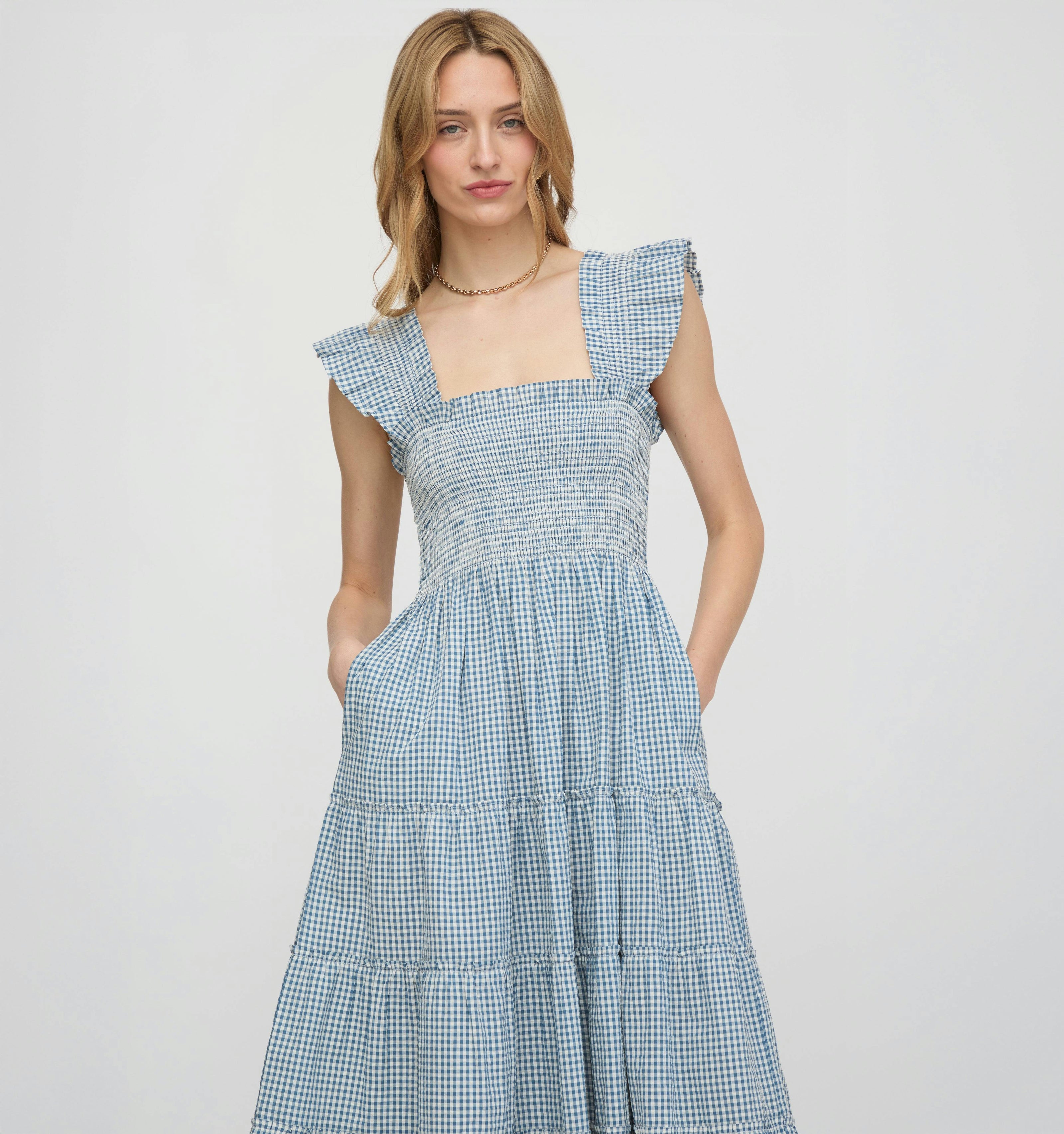 Hill House Home | The Ellie Nap Dress | Lagoon Gingham | 2XS | Adult | Women's Clothing