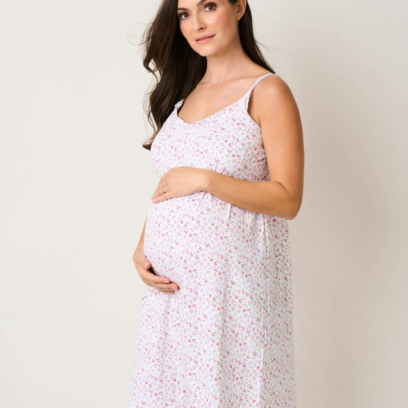 Women's Pima Maternity Nightgown in Dorset Floral