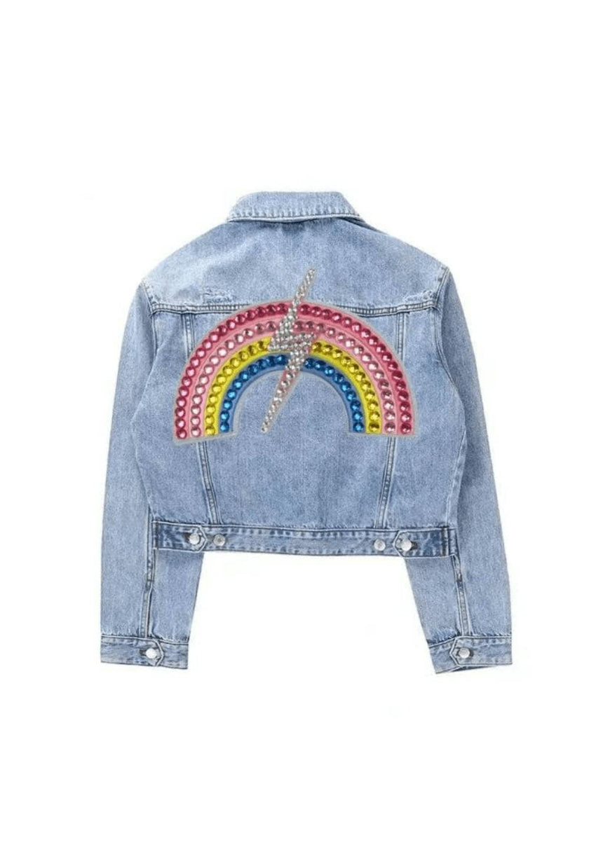 Gems Rainbow Flash Denim Jacket
