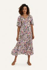 Gracie Floral Maternity & Nursing Midi Dress