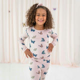 Long Sleeve Toddler Pajama in Blush Butterfly