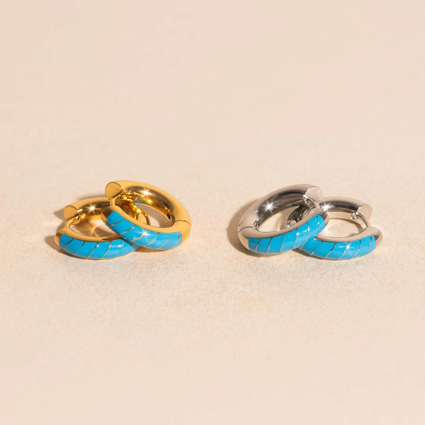 Neon Color Chunky Rounded Huggie Hoop Earrings