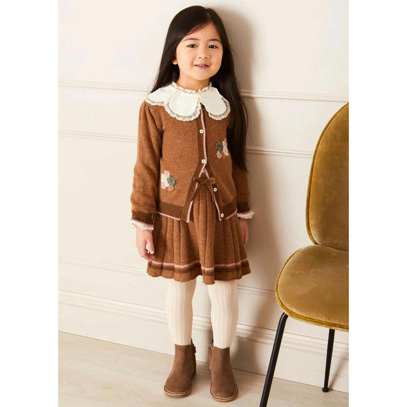 Lace Trim Petal Collar Top in Cream (3-10yrs)