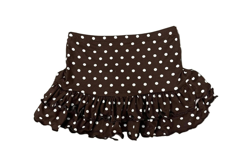 Girls Maggie Brown Dot Skirt