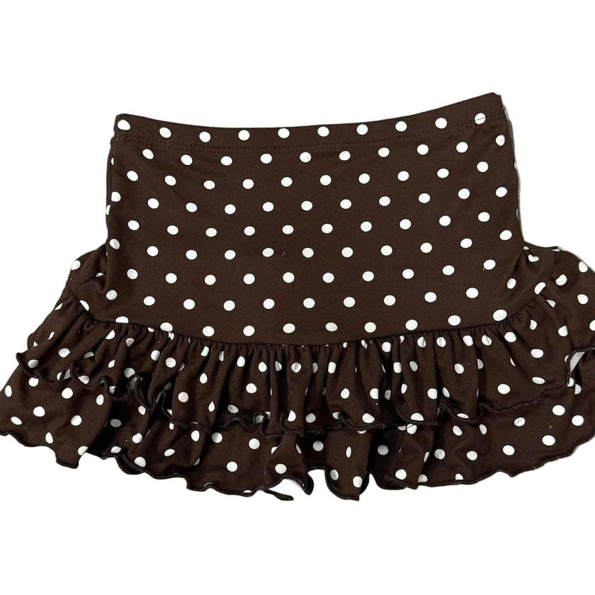 Girls Maggie Brown Dot Skirt