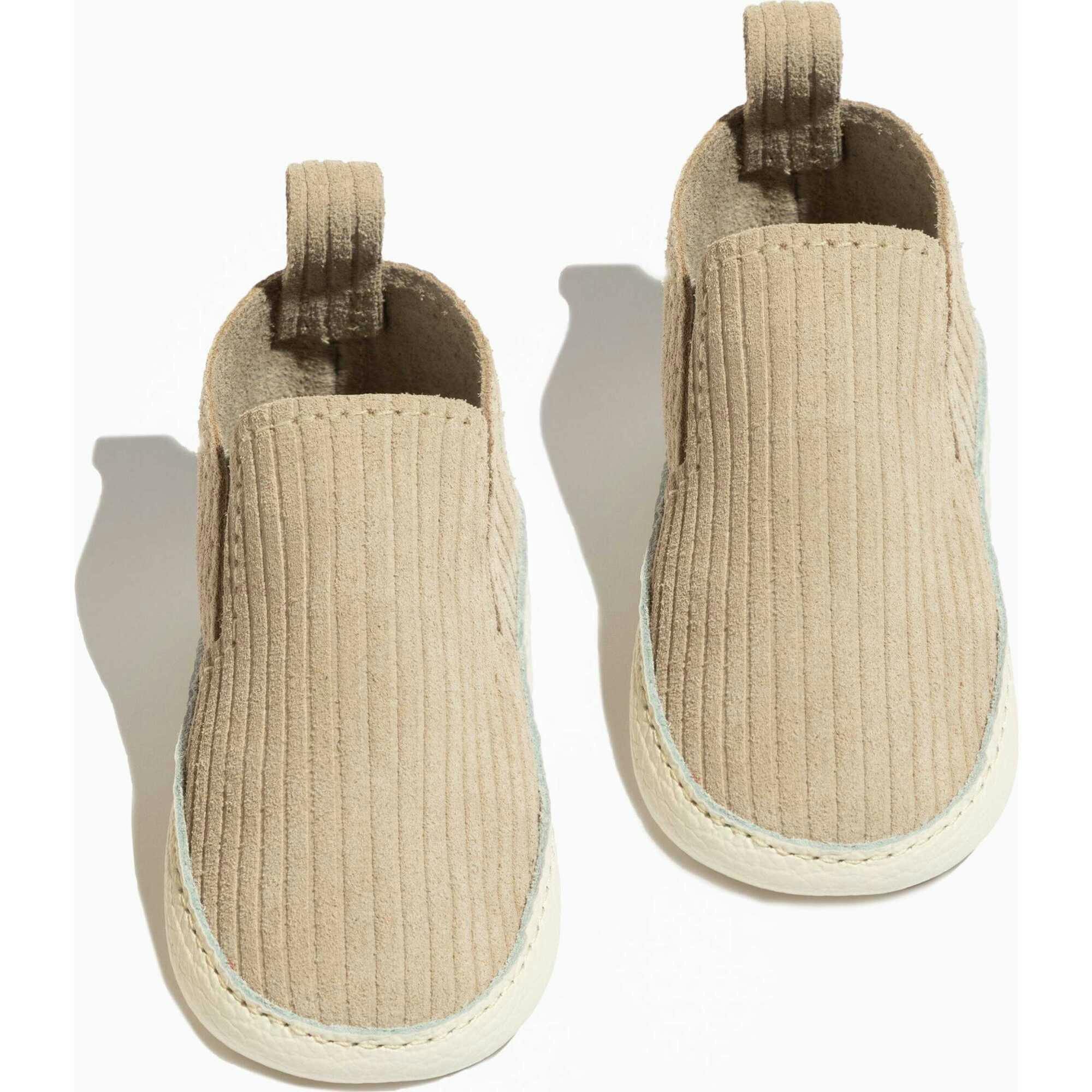 Oat Ribbed Slip On Baby Shoe