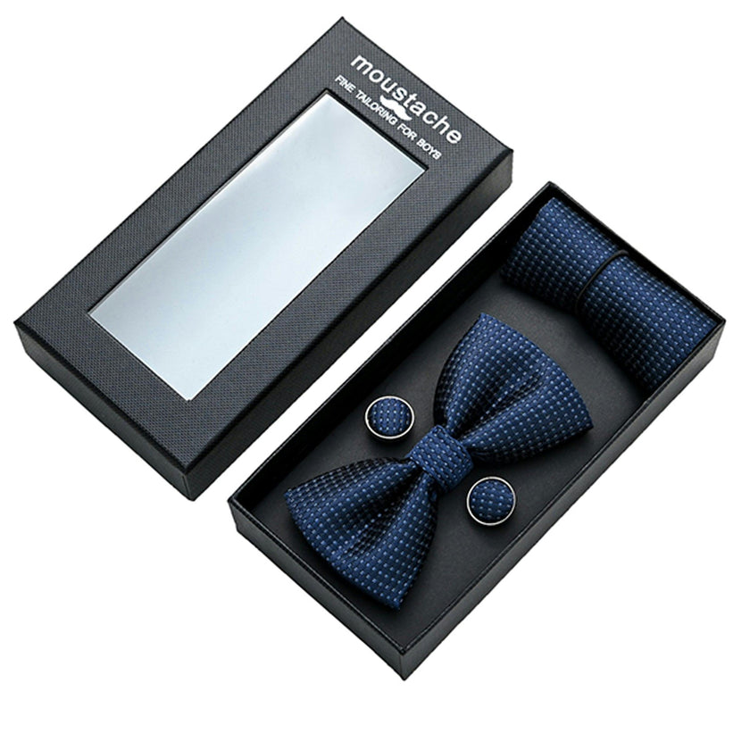 Navy and Light Blue Bowtie Set