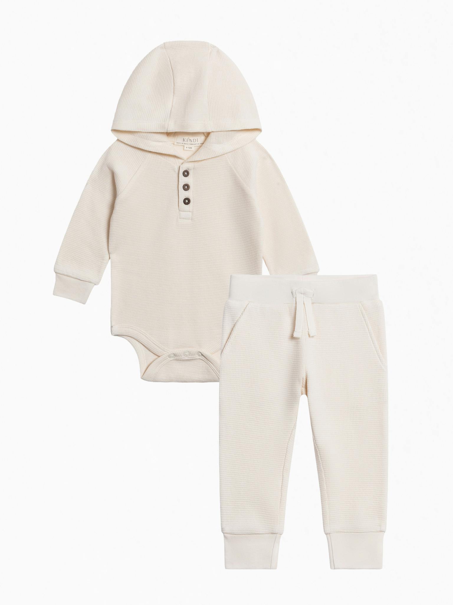 Organic Boy Waffle Bodysuit Set