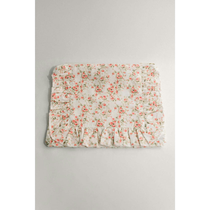 Briar Rose Timeless Floral Ruffle Zipper Pouch