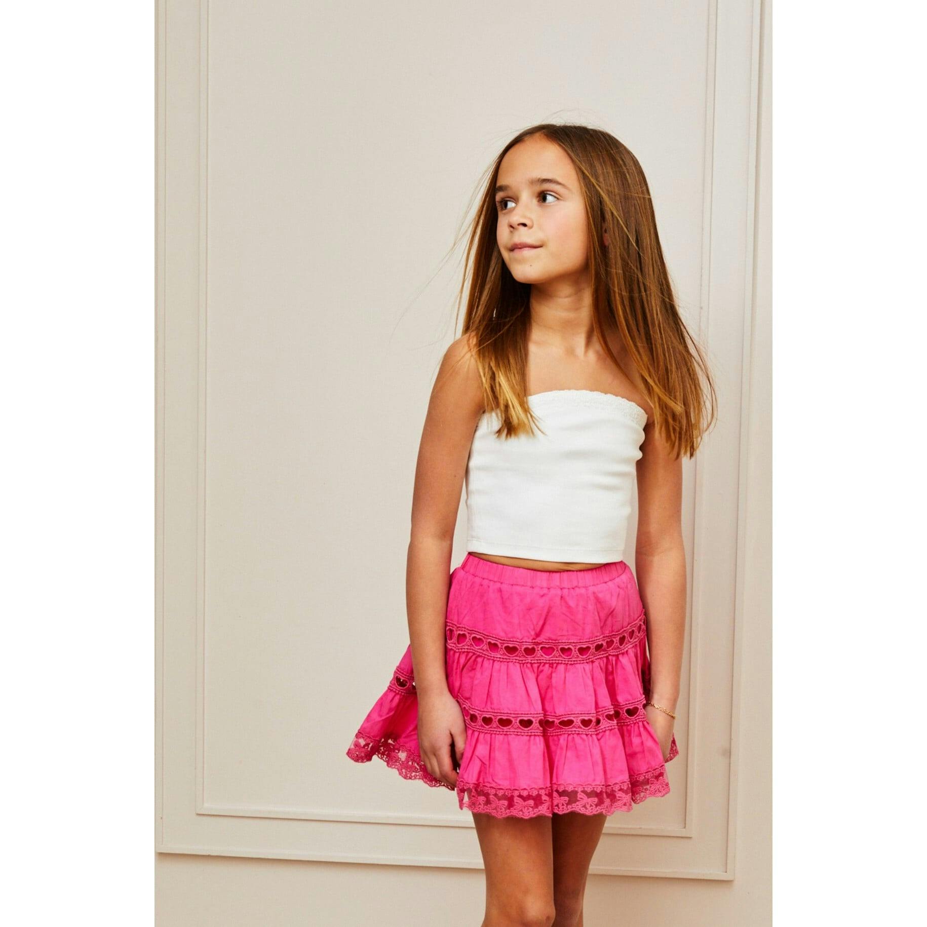 Sofia Heart Bow Lace Mini - Rasberry