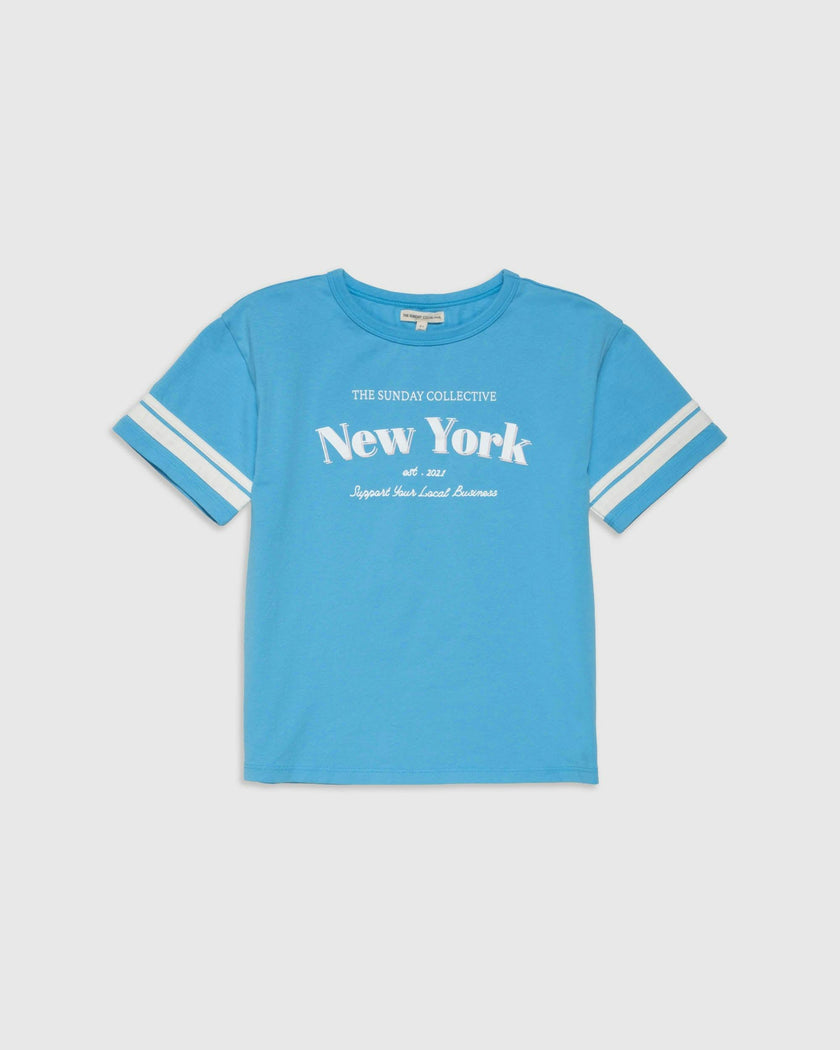 Adult Organic Friday Tee in Buzzer Blue