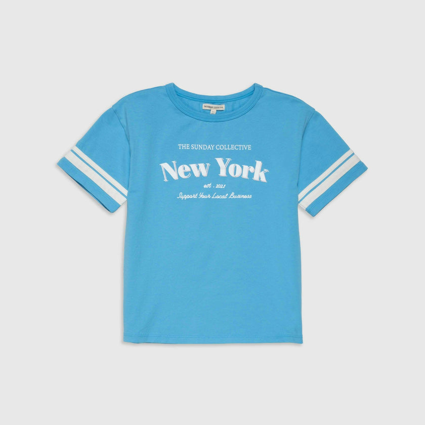 Organic Weekend Tee in Buzzer Blue