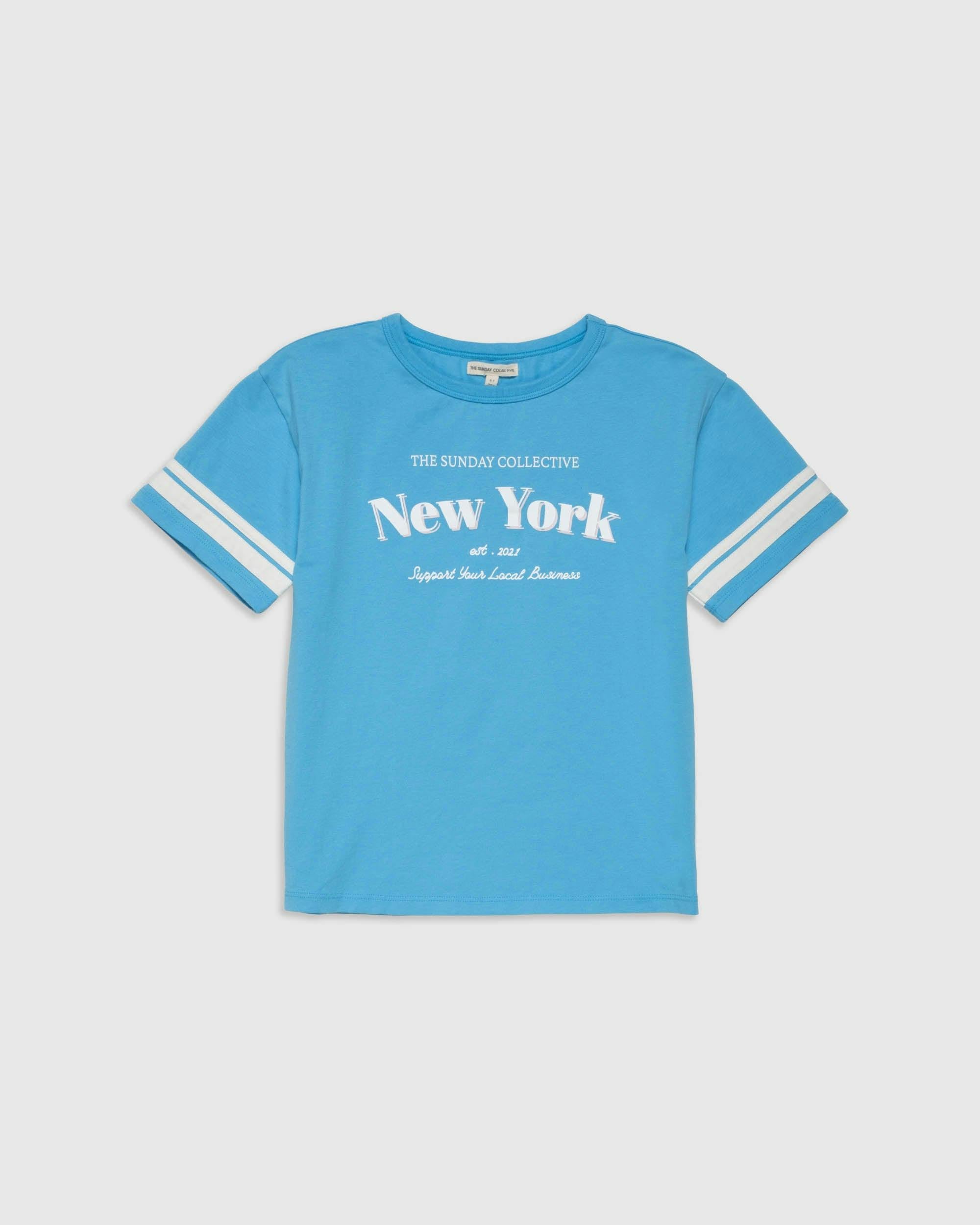 Organic Weekend Tee in Buzzer Blue