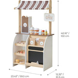 Teamson Kids Espresso Treats Wooden Coffee Stand with 29 Pcs Accessories