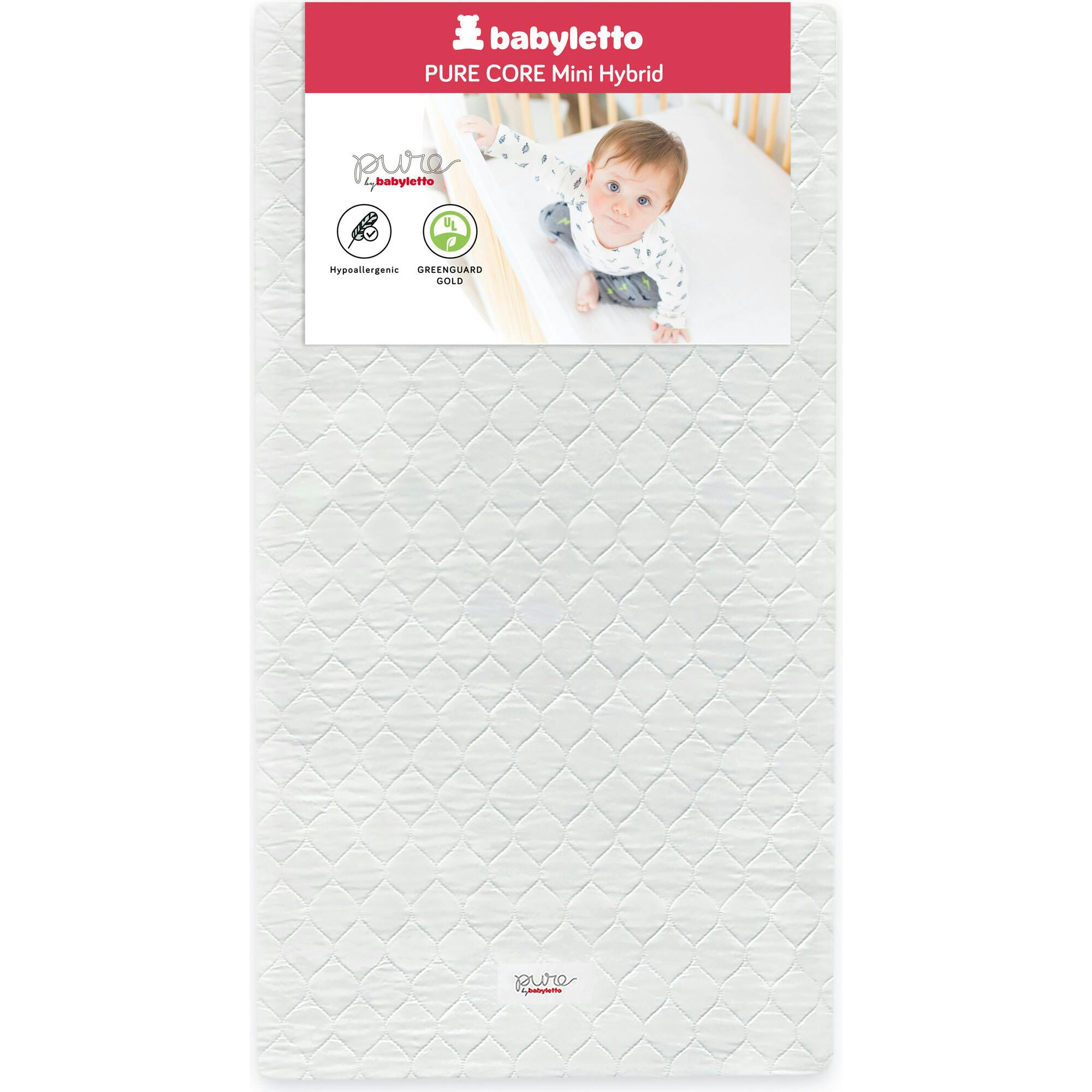 Pure Core Mini Crib Mattress w/ Hybrid Quilted Waterproof Cover (Lightweight)