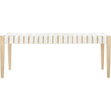Amalia Leather Weave Bench