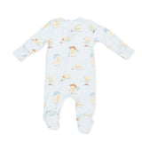 Vintage Spring Ducklings Green - 2 Way Zipper Footie
