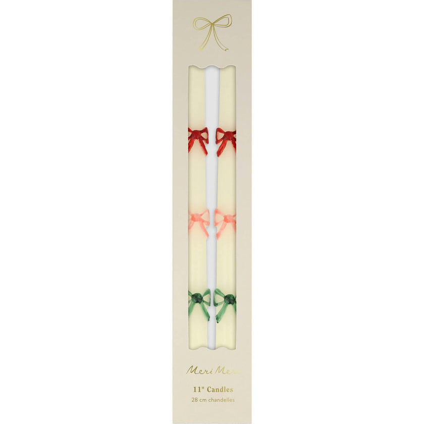 Multi Color Bow Taper Candles