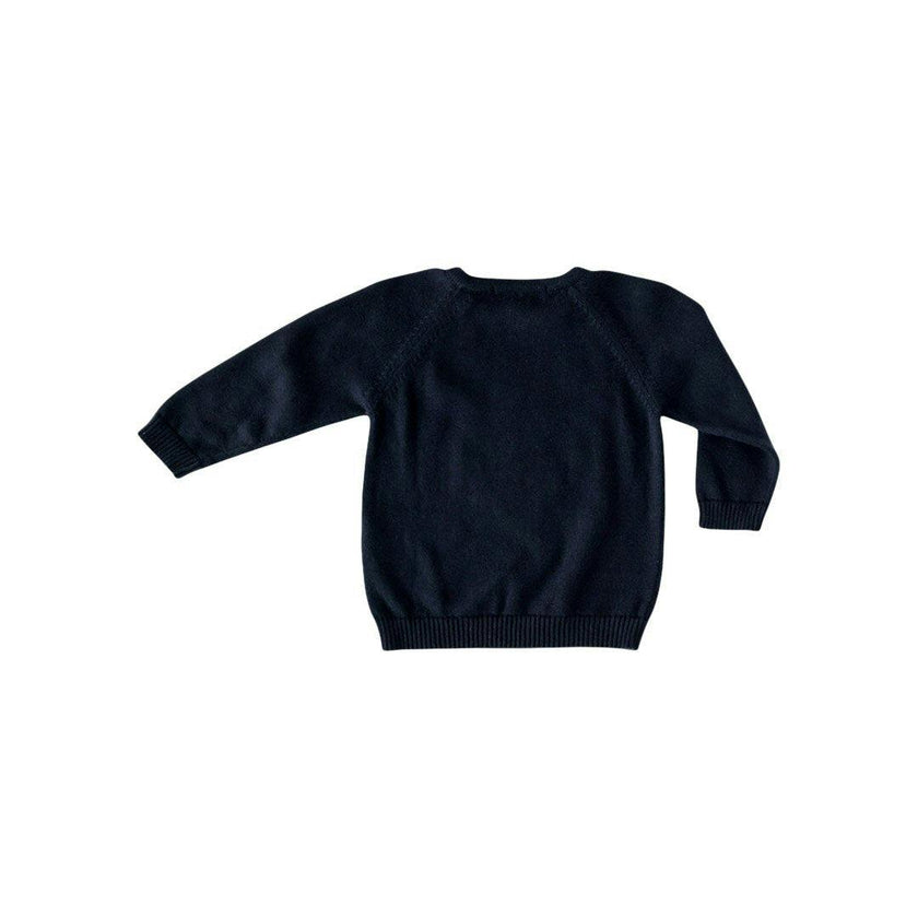 Navy Intarsia Knit Sweater