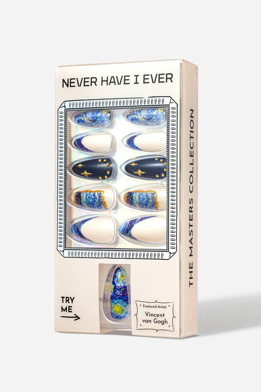 VAN GOGH THE STARRY NIGHT - ALMOND PRESS-ON NAILS