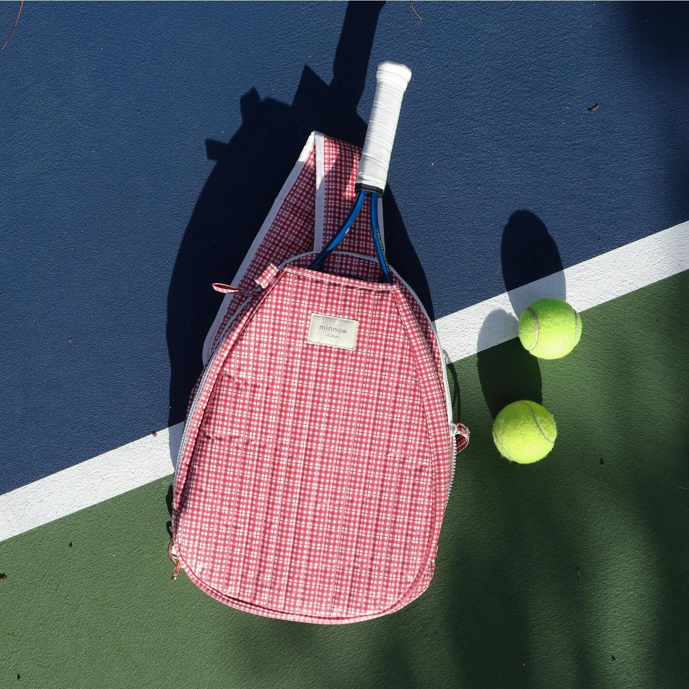 Poppy Gingham Coated Tennis Bag