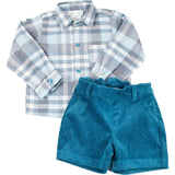 Teal Flannel Shirt Set