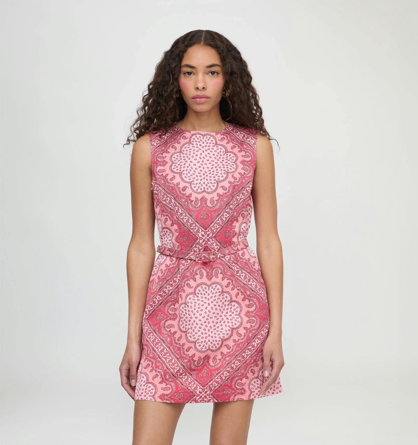 The Viola Dress - Berry Paisley Scarf