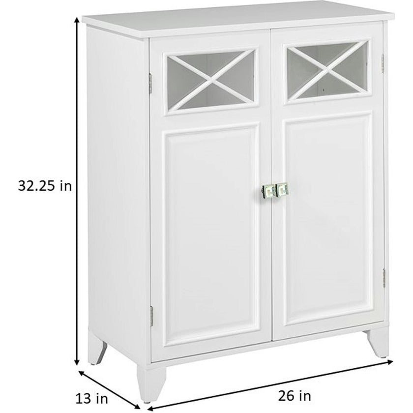 Dawson Wooden Floor Cabinet with Cross Molding and 2 Doors