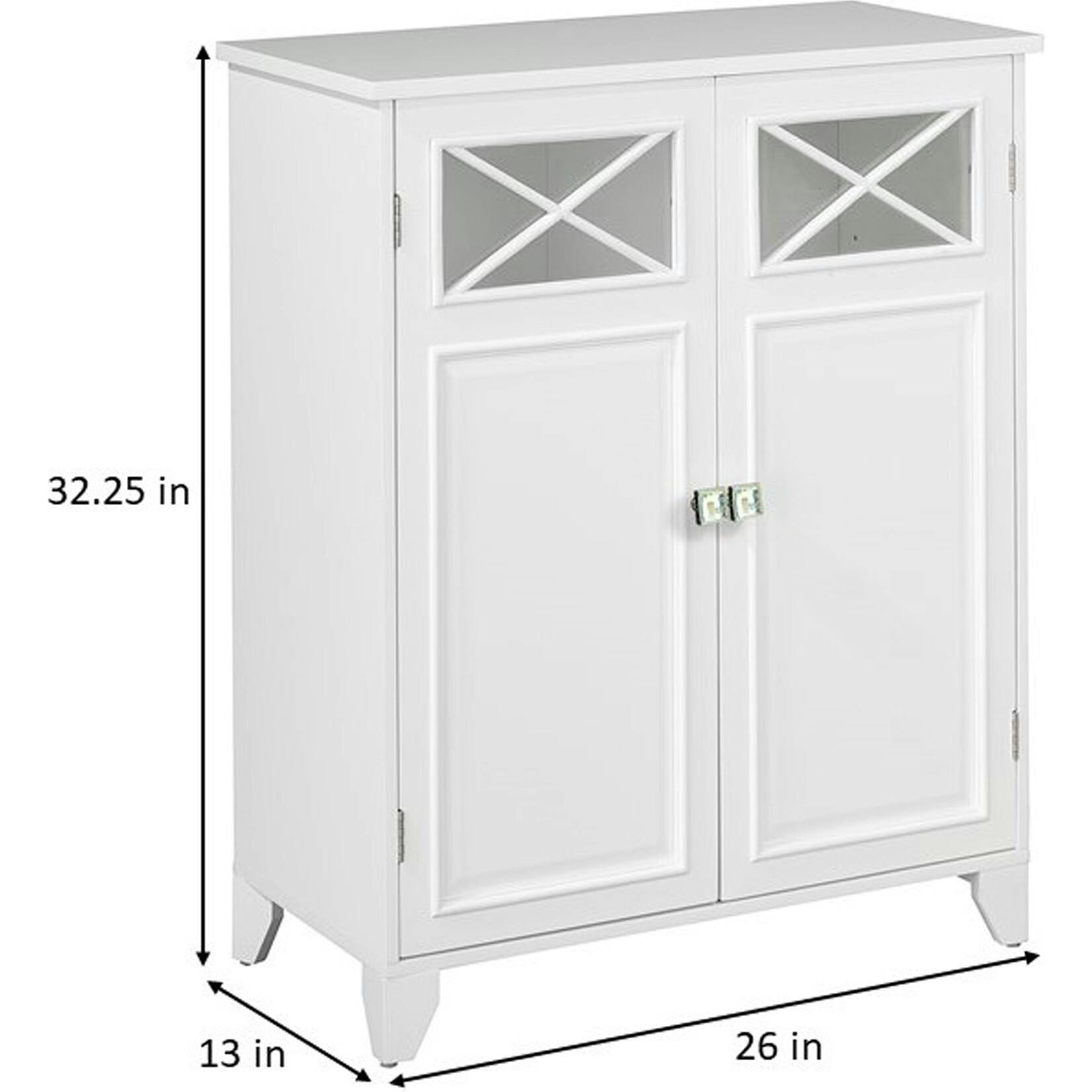 Dawson Wooden Floor Cabinet with Cross Molding and 2 Doors