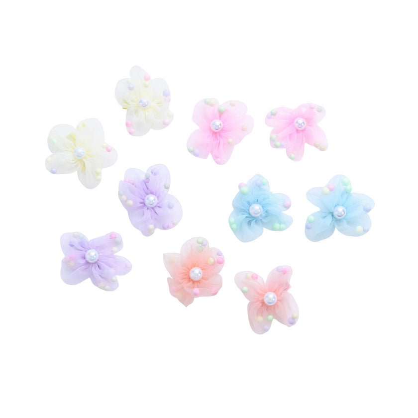 Sheer Petal Flower Hair Clip Set