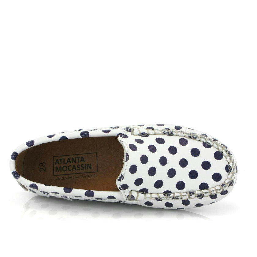 Dots Smooth Leather Walkers, White