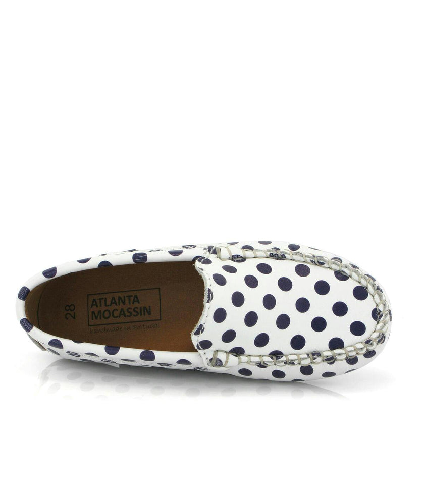 Dots Smooth Leather Walkers, White