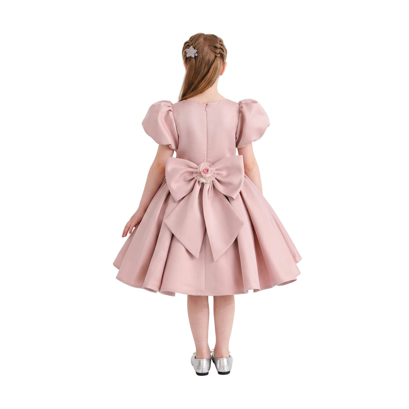 Pink Verena Tulle Pleated Floral Dress
