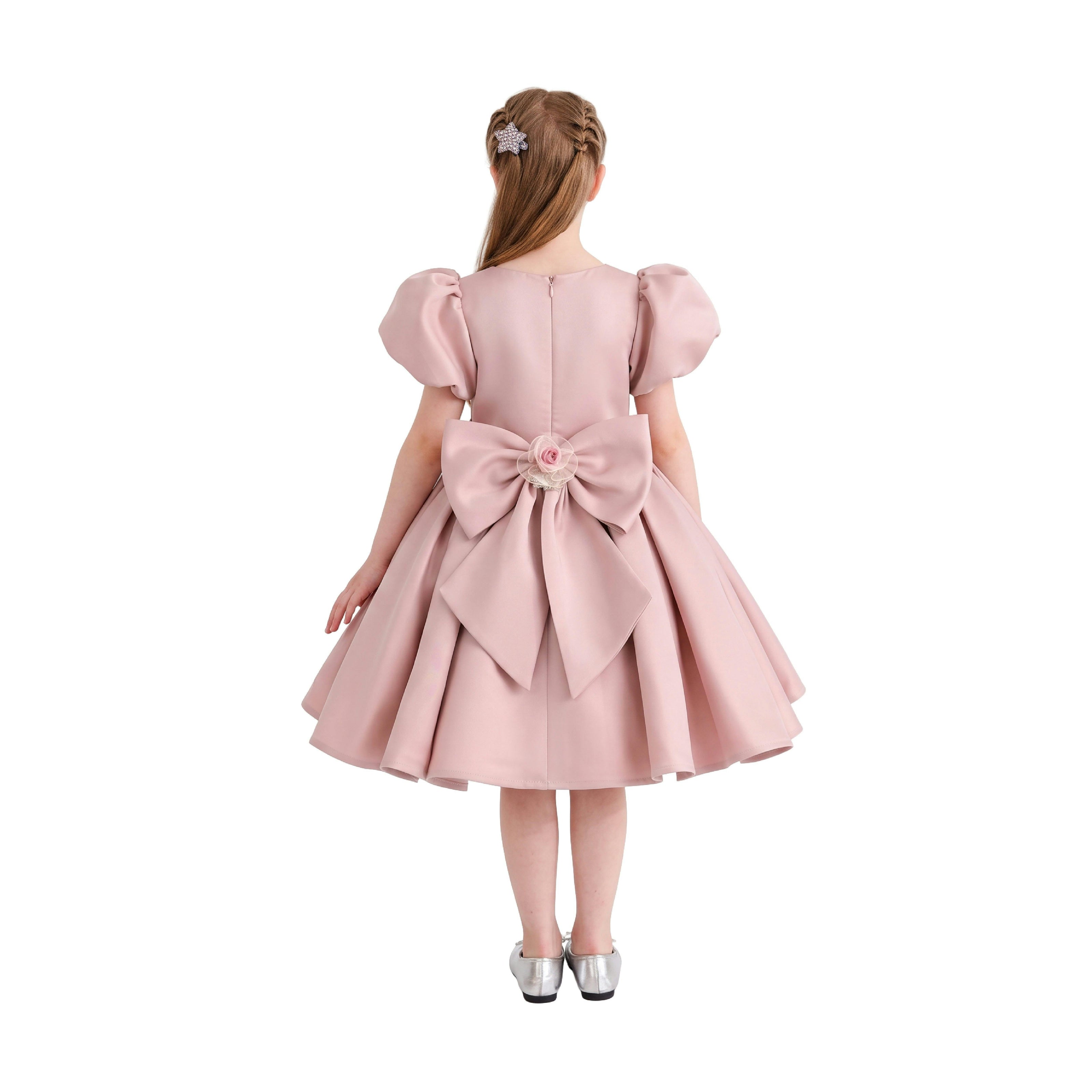 Pink Verena Tulle Pleated Floral Dress