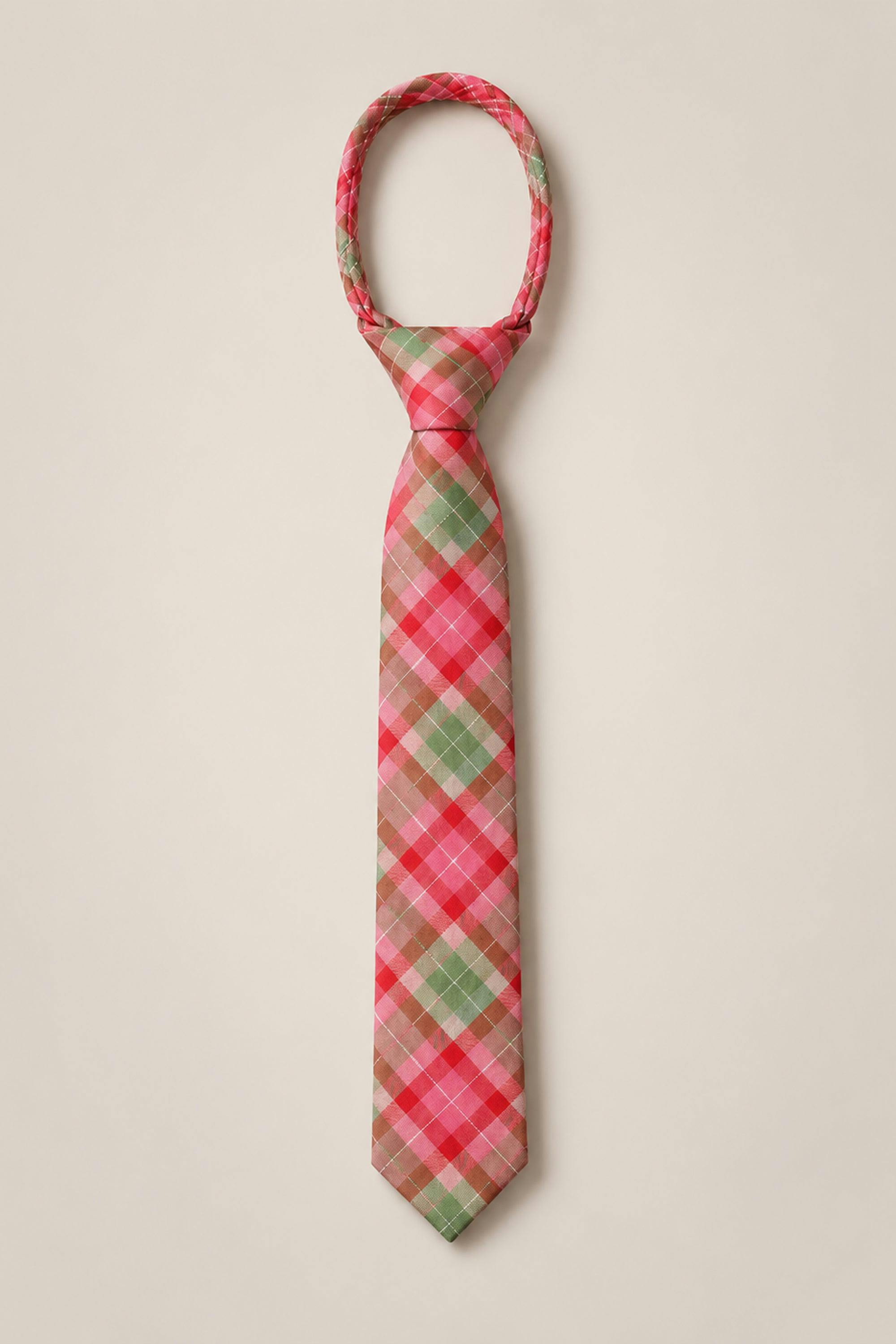 Ties in Rosewood Tartan