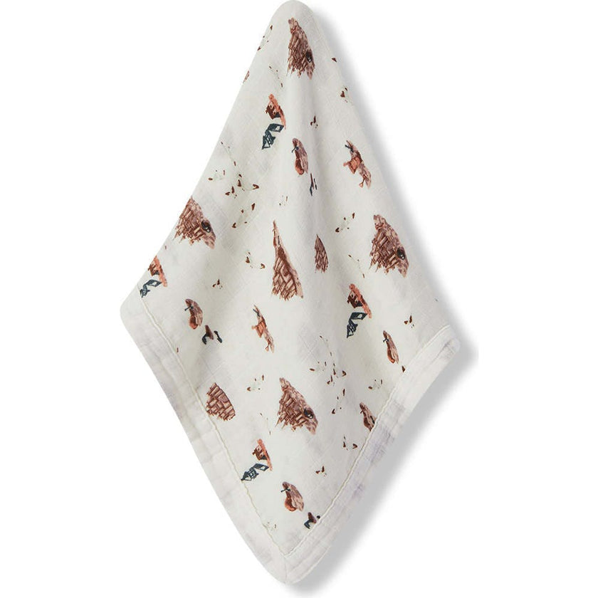 Sandcastle Mini Lovey Two-Layer Muslin Security Blanket