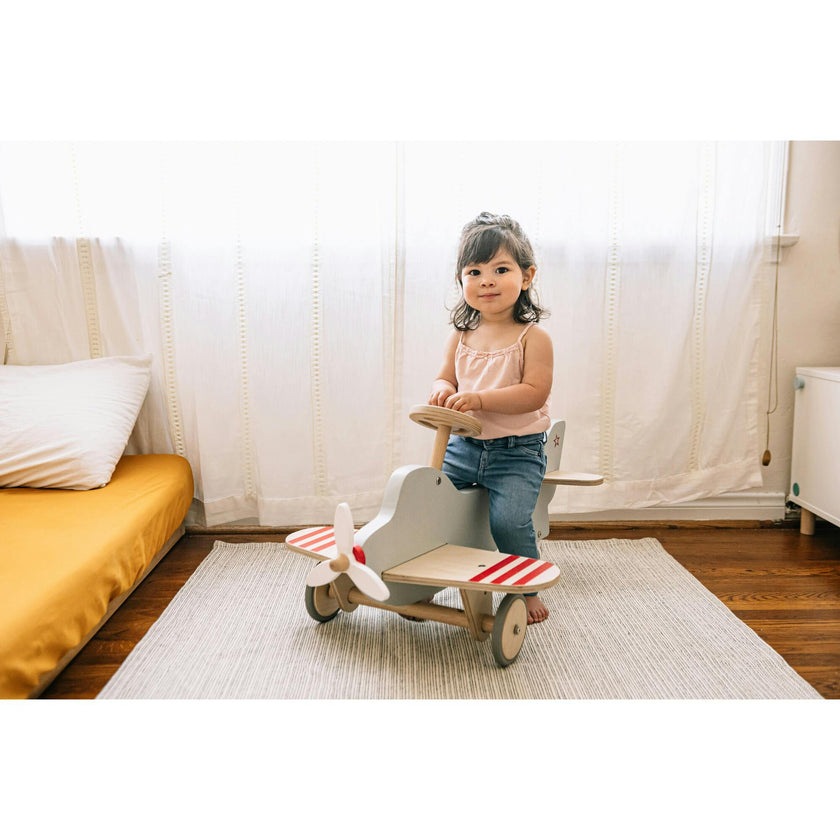 Feber Plane Rocker Wood Airplane Rocker & Ride-On – Maisonette