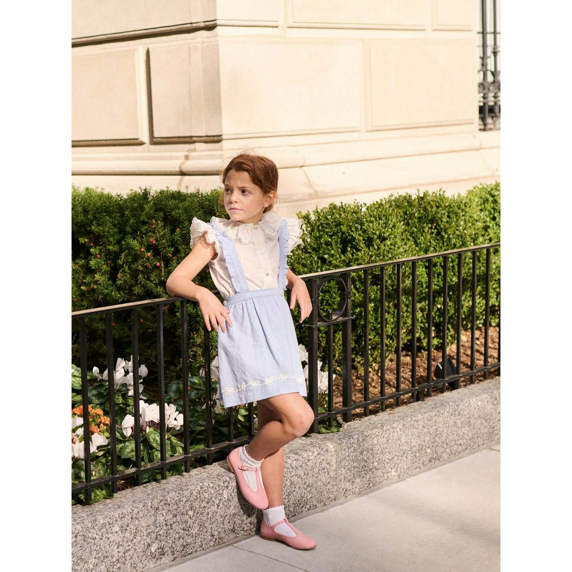 Nicky Hilton x La Coqueta Blue Whitney Girl Pinafore Skirt