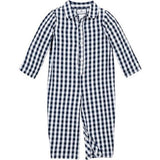Baby's Twill Classic Romper in Navy Gingham