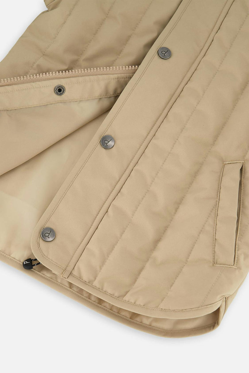 Quilted Raglan Sleeve Jacket Beige