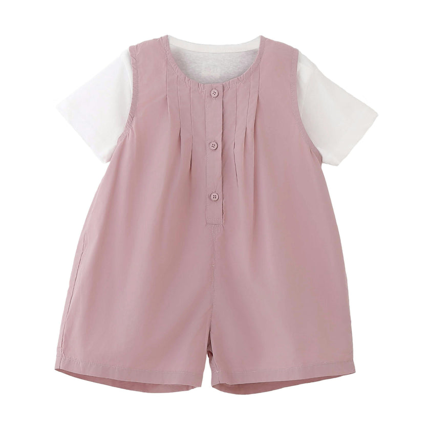 Pink Button Romper Set